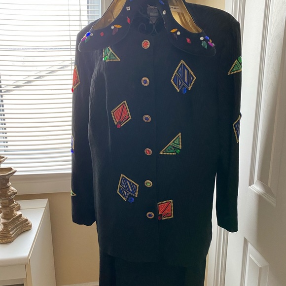 Givenchy 2 piece black suit with embellishments. - Picture 2 of 5